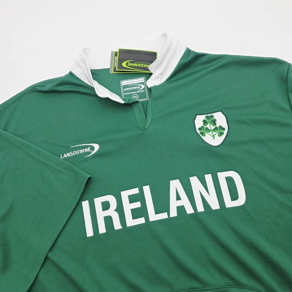 Lansdowne Ireland Rugby Polo Shirt Men's 3XL Green Shamrock Performance NWT